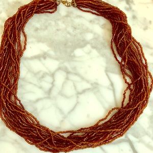 Multi strand beaded statement necklace